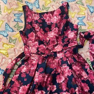 Jessica Howard, Pink and Black floral mini dress, size 8